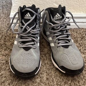Adidas Gray and Black High-Top Sneakers